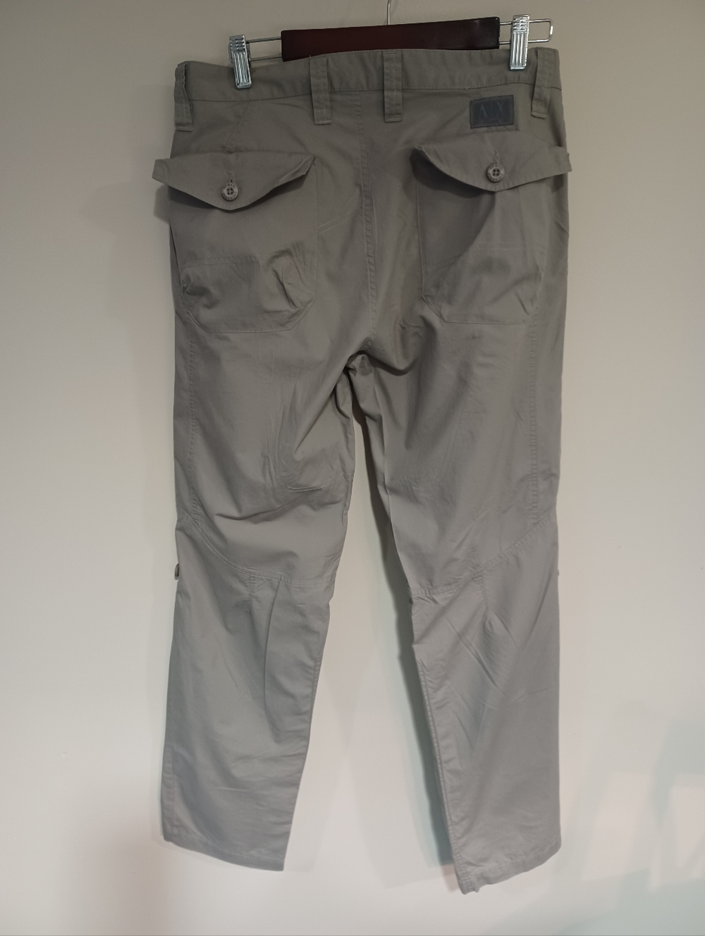 Armani Exchange Men’s Light Khaki Cargo Pants with Utility Pockets - Picture 8 of 11